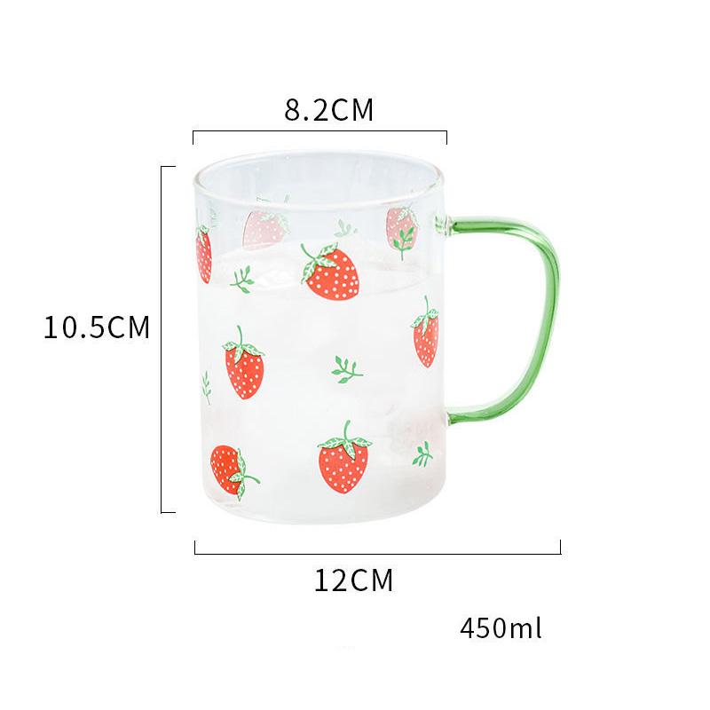 450ML Colour Glass mug Water cup Printing Starry Sky Coffee Mug with spoon lid Breakfast Milk Cup Children's Gift
