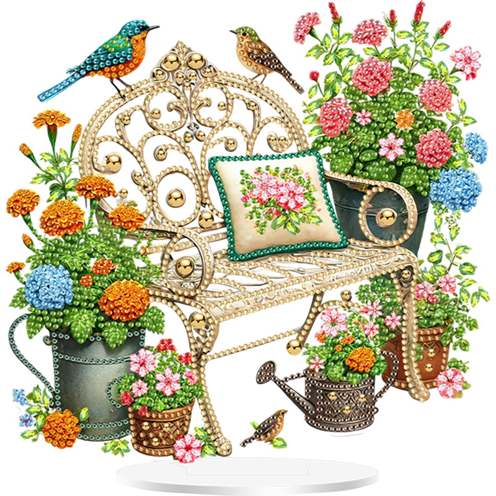 Acrylic Special Shaped Colorful Pattern Diamond Painting Tabletop Ornaments Kit Diamond Painting Desktop Ornaments Kit for Home