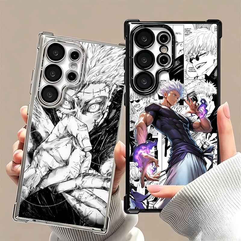 Anime Gojo Satoru JUJUSU Plating Phone Case For Samsung Galaxy S24 S25 FE S26 Edge S23 Ultra S22 S21 Plus S20 Anti-Fall Airabag