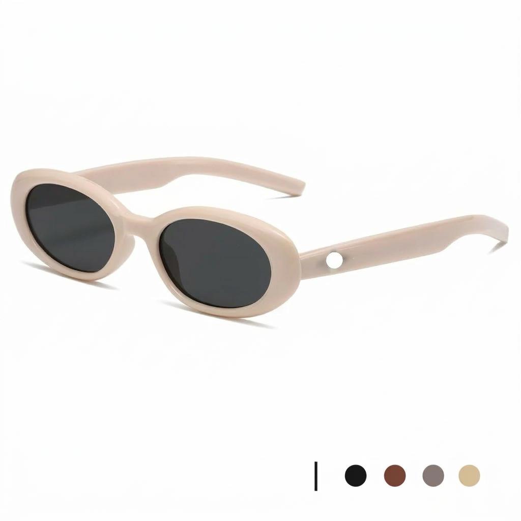 Retro Oval Small Frame Sunglasses UV400 Sun Protection Fashion Shades for Women Men Outdoor Driving Daily Wear