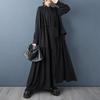 Long Sleeve Plus Size Vintage Black New In Dresses for Women Casual Loose Spring Autumn Shirt Dress