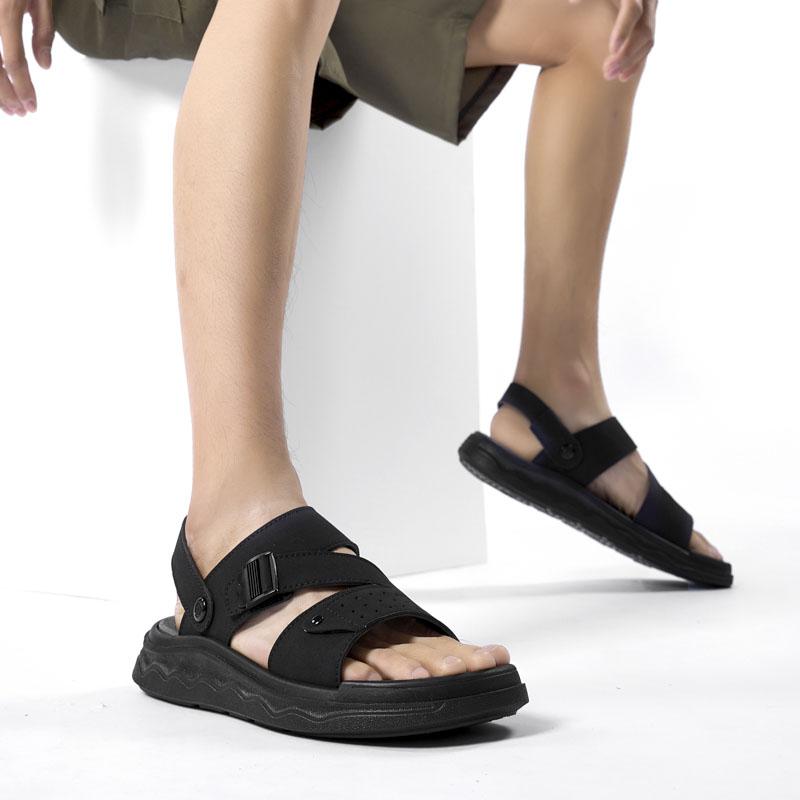 Fashion Quality Handmade Summer Dual-use Sandals Men's Breathable Leather Comfort Outdoor Sandals Fashion Antiskid Senior Beach Sandals