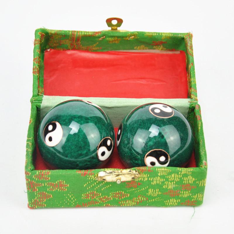 Cloisonné Handcrafted Fitness Ball with Bell and Blue Enamel for Seniors