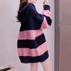 Loose Lazy Wind Hooded Sweater Women's New Autumn Loose Large Size Knitted Sweater Medium and Long Coat