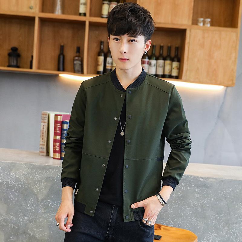 Spring and Autumn Jackets Men's Jackets New Casual Solid Color Korean Style Trendy Versatile Baseball Uniforms Men's Fashion Teenagers