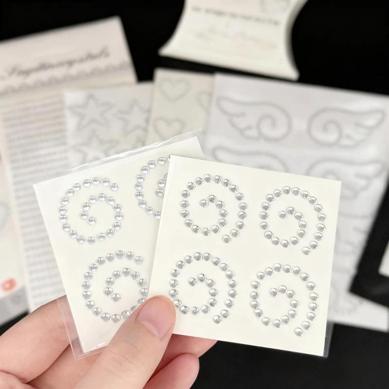 

DIY Decor Sparkly Rhinestone Decals, 1/2 Sheets Fish Cakes 3D Acrylic Angel Wings Crystal Jewelry Crafts Self Adhesive Stickers
