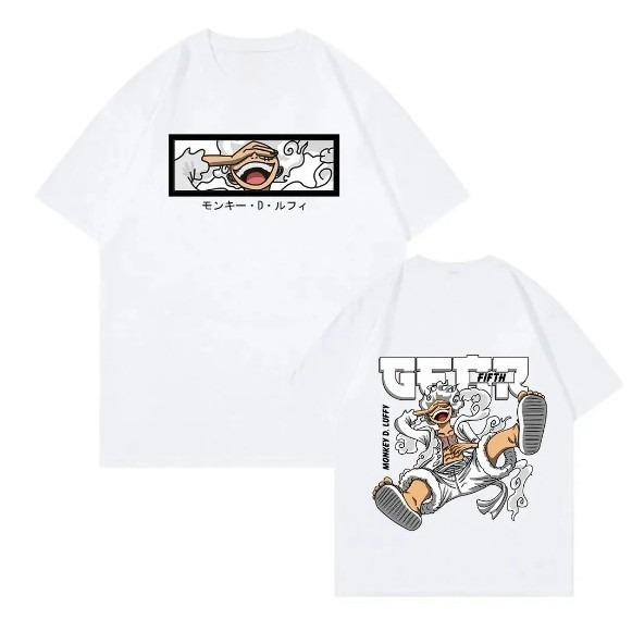 ONE PIECE Nika Luffy Gear 5 Anime Men Women Summer T-shirt Leisure Sports Fitness Loose Oversized Comfortable Short Sleeves Top