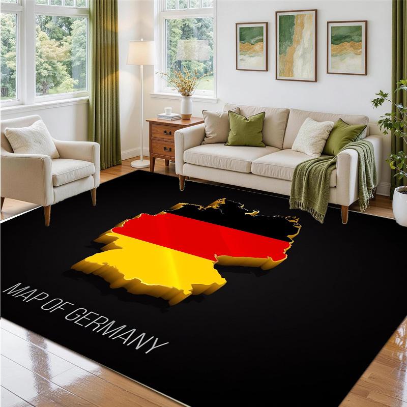 Germany National Football Team Design Crystal Velvet Rug Soft Decorative Mat for Bedroom Entrance
