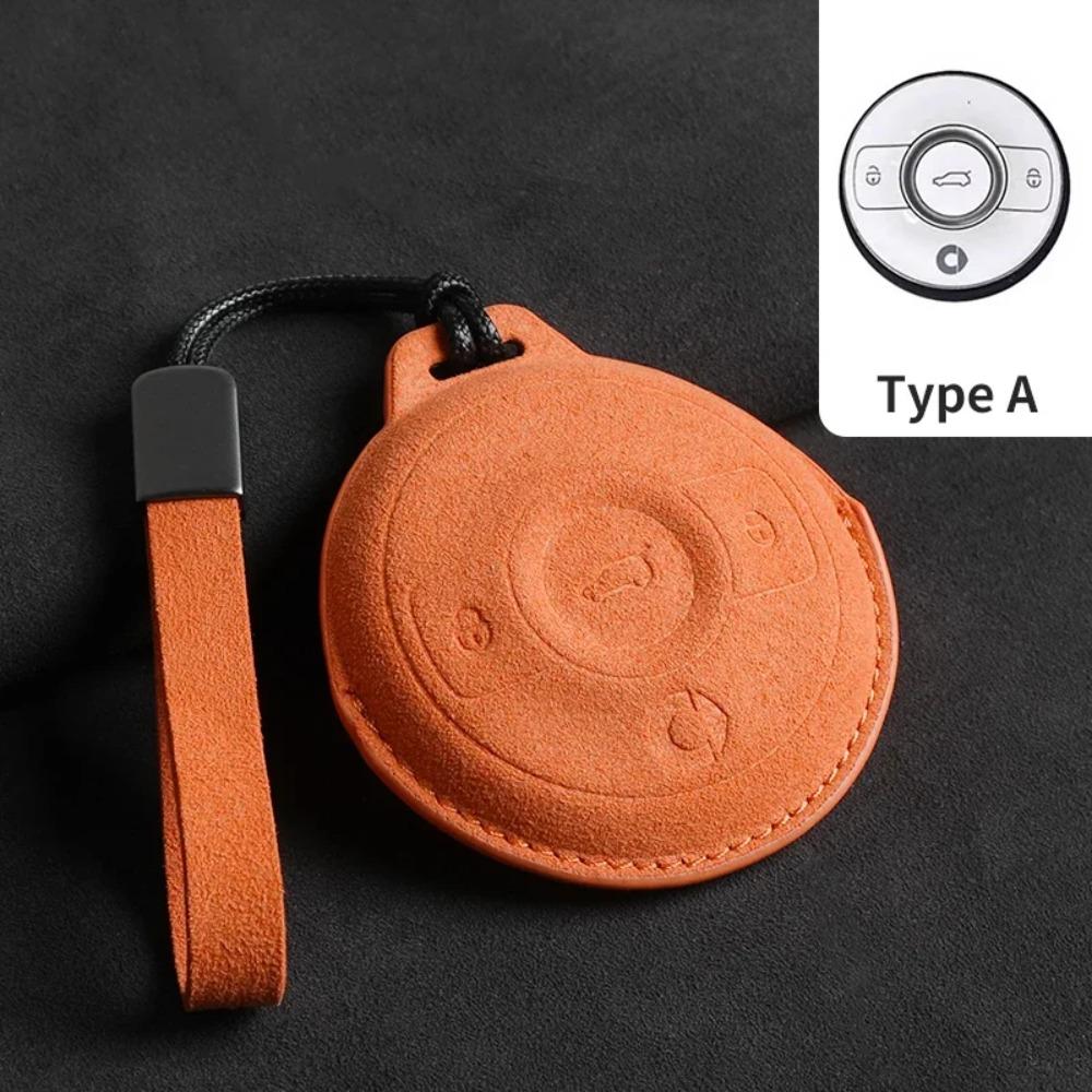 Car Key Case Cover Protector Holder Shell for Mercedes Benz SMART Fortwo 1 BRABUS 1 for SMART Suede Key Case for Car Keyring