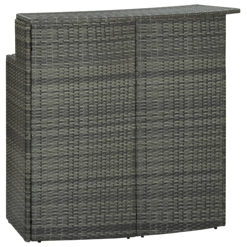 vidaXL 4-tlg. Gartenbar-Set mit Kissen Grau