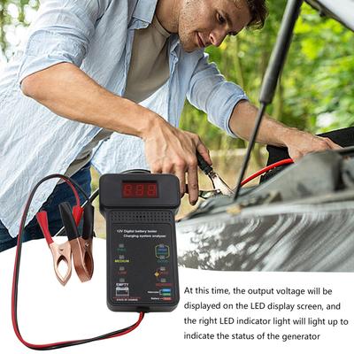 Car Battery Tester LED Display Checker System 12V Alternator Tester For Vehicles For Trailer RV Truck Sedan Pickup Boat Yacht