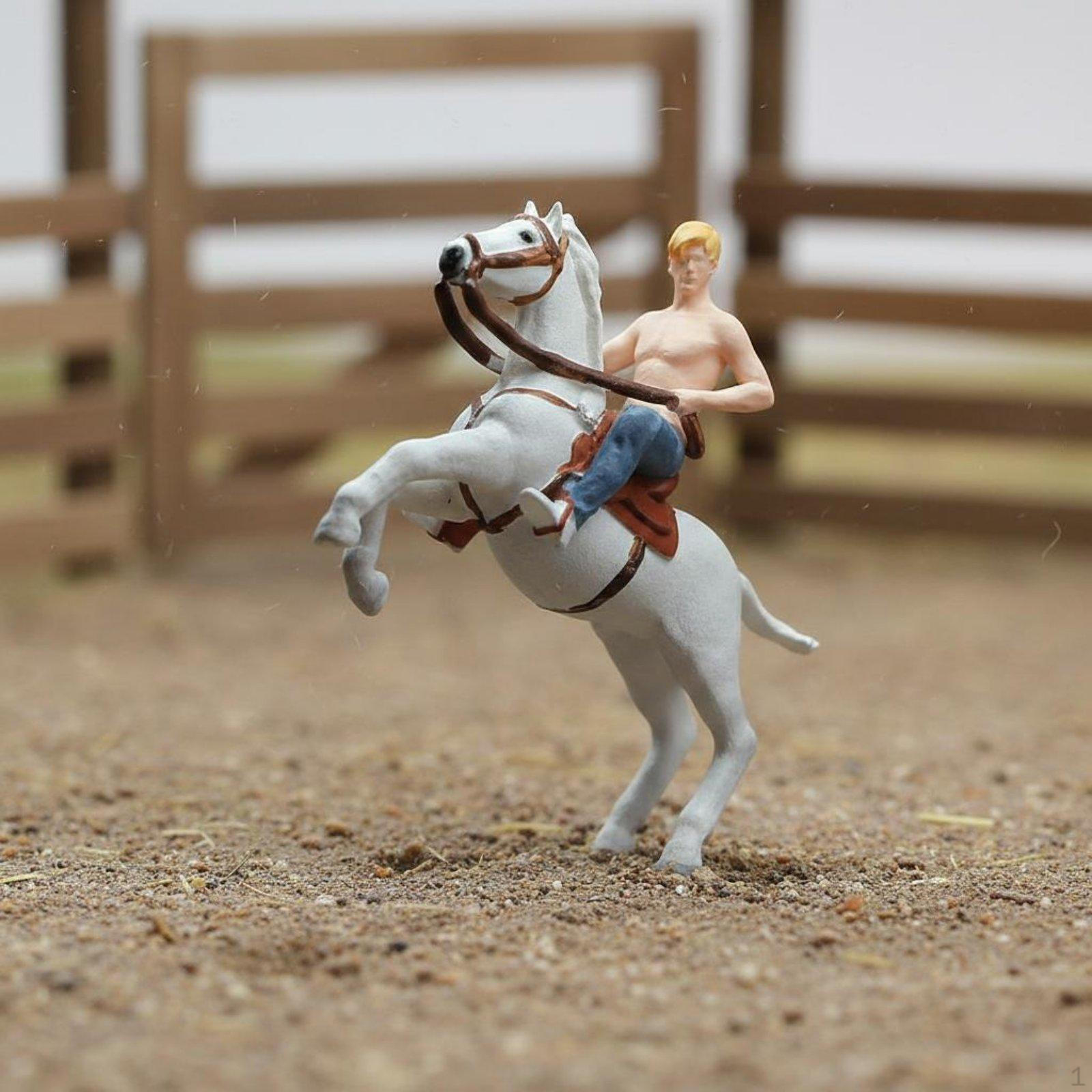 1:64 Horse Equestrian Figurine Detailed Pale Steed and Model Hand Painted Miniature
