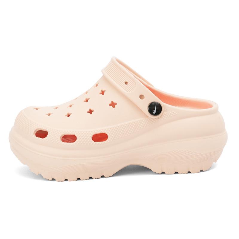 CH hole shoes new heightened thick-soled non-slip summer outdoor beach baotou drag home cool slippers 35 хаки