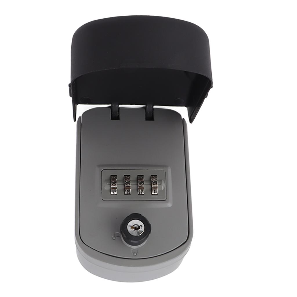 Security Case Lock Box Wall Mounted Waterproof Lockbox Aluminum Alloy Key Organizer for Home Hotel Office Silver