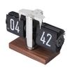 Flip Desk Clock Vintage 12H Battery Powered Mechanical Digital Auto Flip Down Calendar Clock for Living Room Table