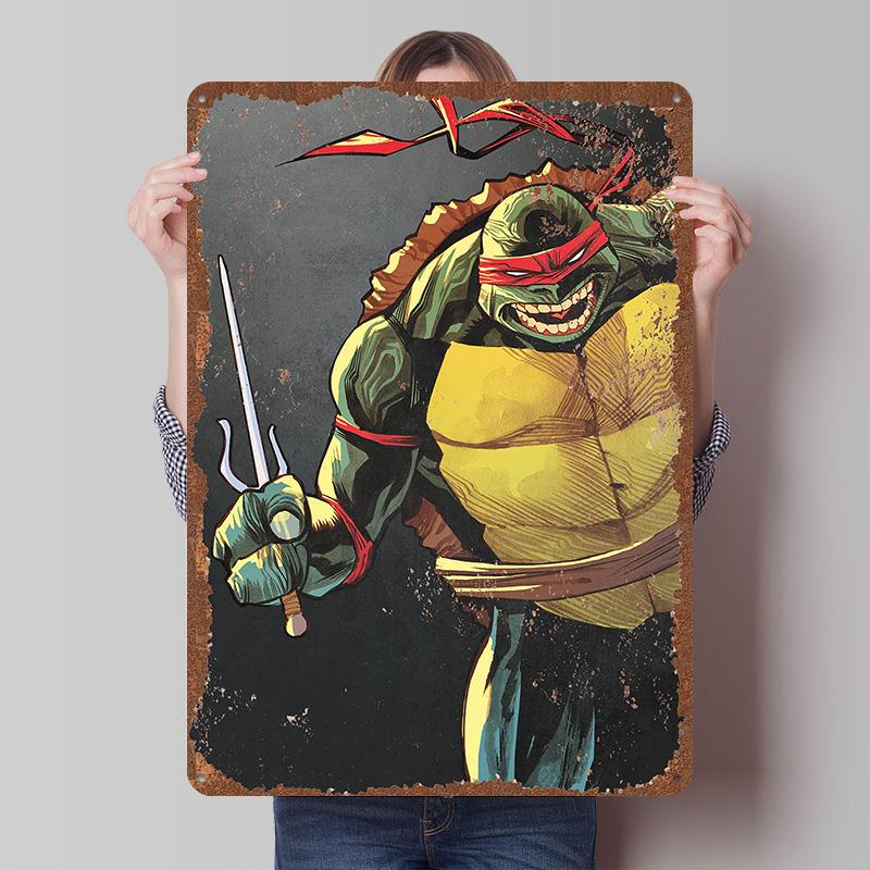 TMNT Tinplate Posters Customizable Wall Art Retro Vintage Metal Tin Signs for Bedroom Decoration Gaming Home Decor Accessories