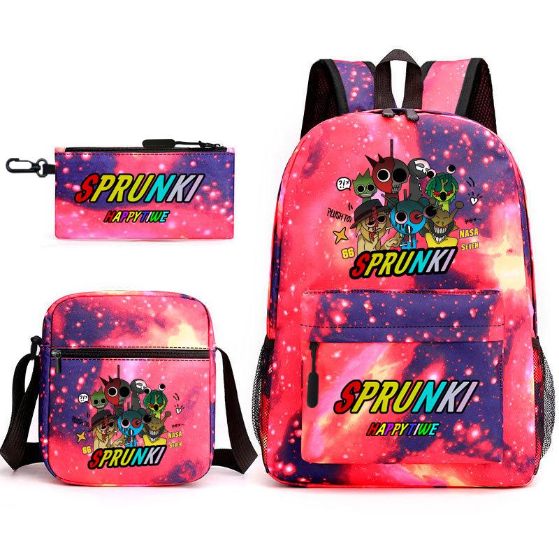 Boys Backpack Rhythm Box Treasure Children's School Bag Anime Satchel Pencil Bag Oxford Cloth Elementary School Student D