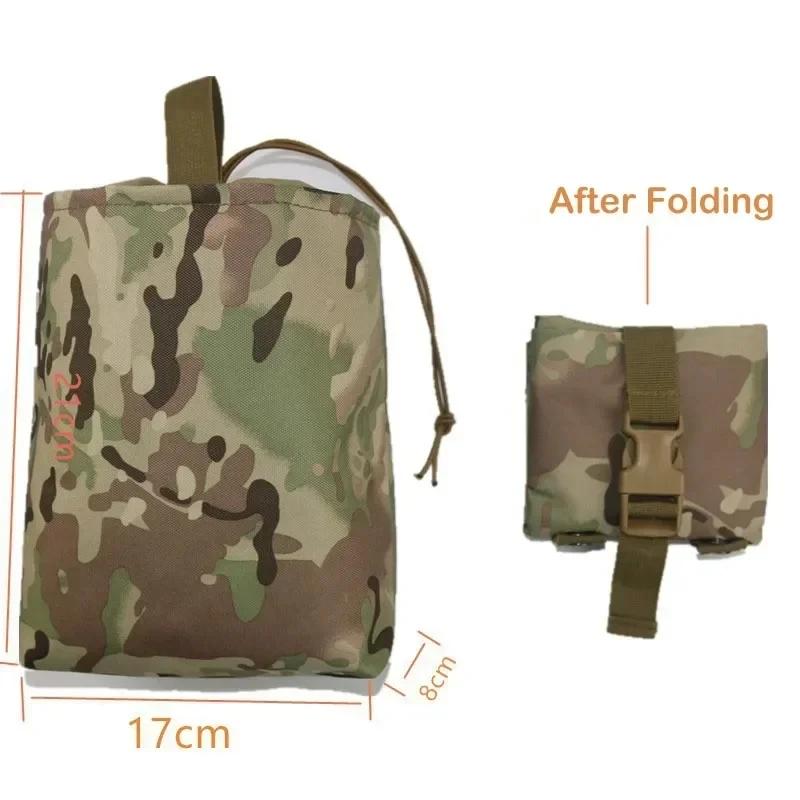 Folding Molle Tactical Magazine Dump Drop Pouch Hunting  Airsoft Ammo EDC Tool Bag Foldable Utility Recovery Mag Holster Package