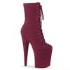 20CM Stiletto Pole Dance Stiefel - Wildleder Plateau Stiefeletten in Blau & Grau, Sexy Runde Zehenpartie Performance Absätze für Club, Bühne & Pole Dance