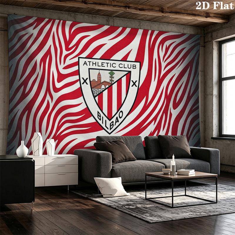Athletic Bilbao Wall Tapestry Aesthetic Wall Hanging Printed Fabric Blanket Decorative Tapestries for Bedroom Living Room Home Decor