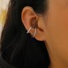 French Retro Double Layer Alloy No-Pierce Ear Clip: Women’s Korean Niche Temperament Simple Ear Cuff, Cold Style
