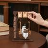 Unique Gift for Book Lovers Halloween Read This Year Counter, Funny Ghost Swing Wooden Ornament, Inspired Bookish Decor Gothic Reading Figurine