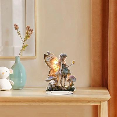 2D motýl andělská dekorace akrylové umělecké dílo sběratelské dekorativní deska se základnou pro skříňku