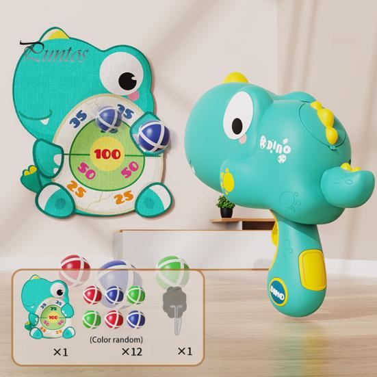 Dart Board Game for Kids 3-8 Years Old Indoor Outdoor Toy Set with Launcher 12 Sticky Balls Cartoon Dinosaur Image Fun Party Game Gift