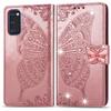 Bling Butterfly Leather Flip Cover For Samsung Galaxy S25 Ultra S24 Plus S23 FE A55 A35 A36 A56 A26 A06 A16 Wallet Glitter Case