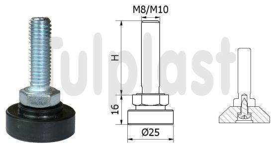 Rotary Adjustment Foot Sr 02 Fi 25 M10*40 770 - Sl Sr02 15