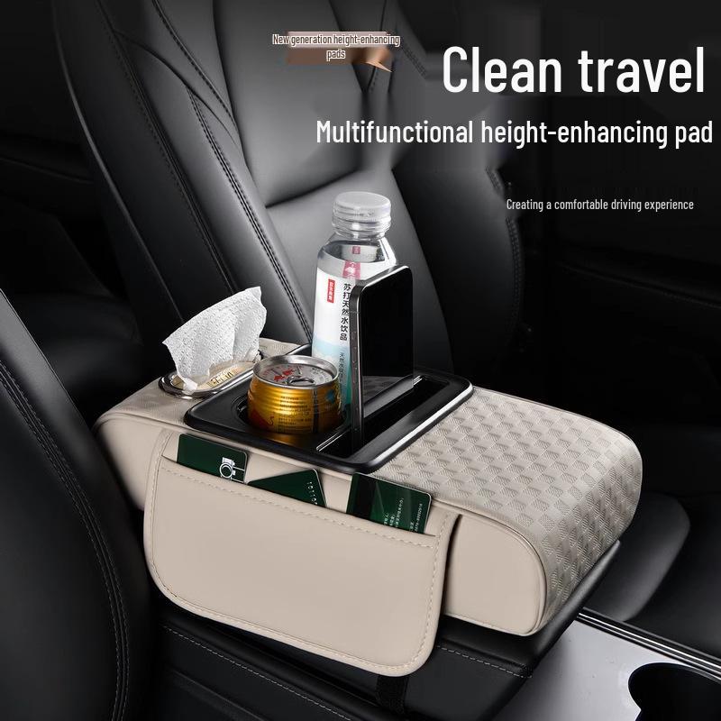 Multifunctional Car Armrest Box with Tissue Holder and Storage Cup