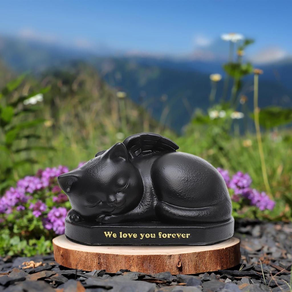 Pet Urns Cremation Memorial Urn Keeping Precious Resin Sleeping in Angel Wing Statue Memory for Indoor, Backyard, Living Room