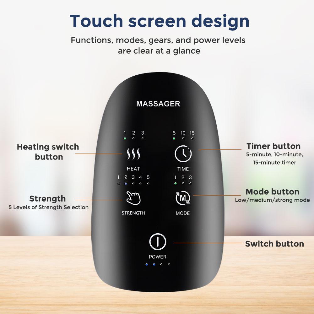 Wireless Electric Heating Hand Massager Airbag Air Compression Timer Palm Massage Machine Finger Wrist Spa Relax
