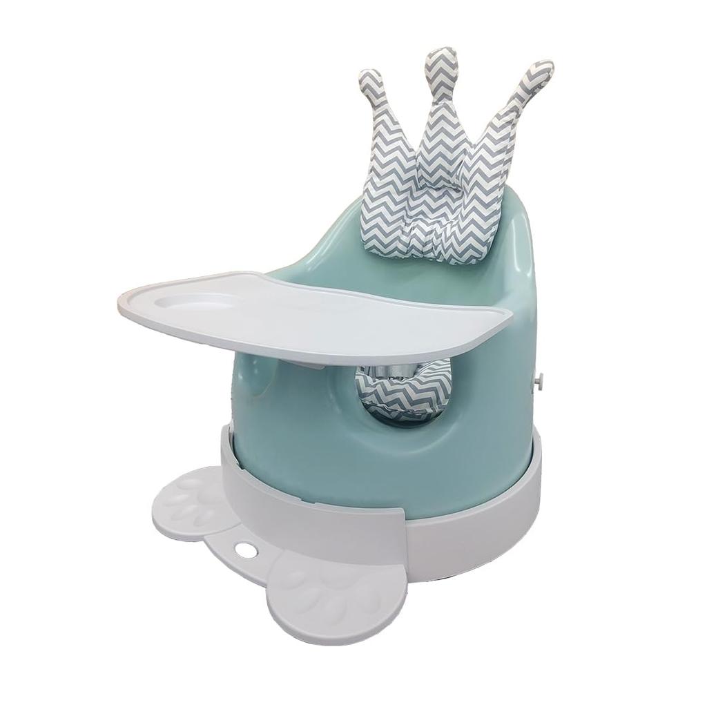 Hugmuu Baby Low Bath Booster and Booster Baby Chair Mint with Cushion and Table Sofa, Chair, Chair, Seat, (10-Piece Set, Green)