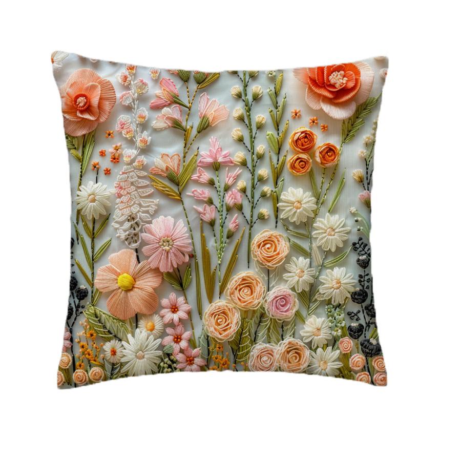 1pcs 45cm 3D Soft Cushion Pillow Cover Elegant Plant Floral Pillowcase for Home Living Room Bedroom Decoration Cushion Cover