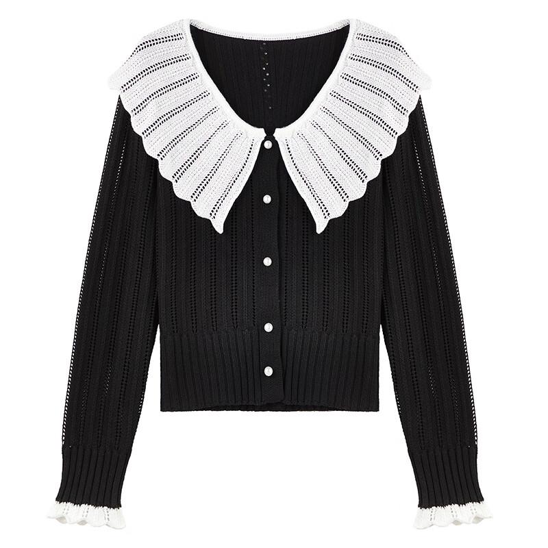 Qiusyiren Women's Sweet Doll Collar Knit Sweater
