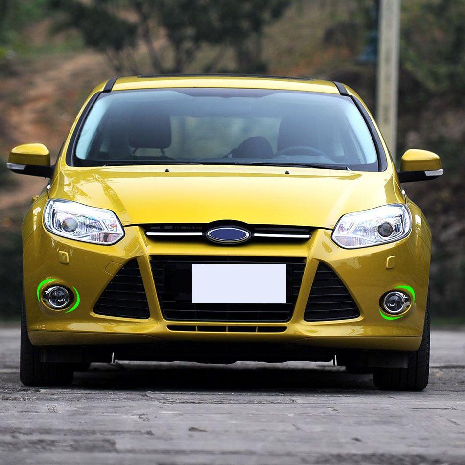 2Pcs ABS Chrome Car Front Right Left Fog Lights Lamp Frame Cover Trim for Ford Focus 3 MK3 2012 2013 2014 Accessories