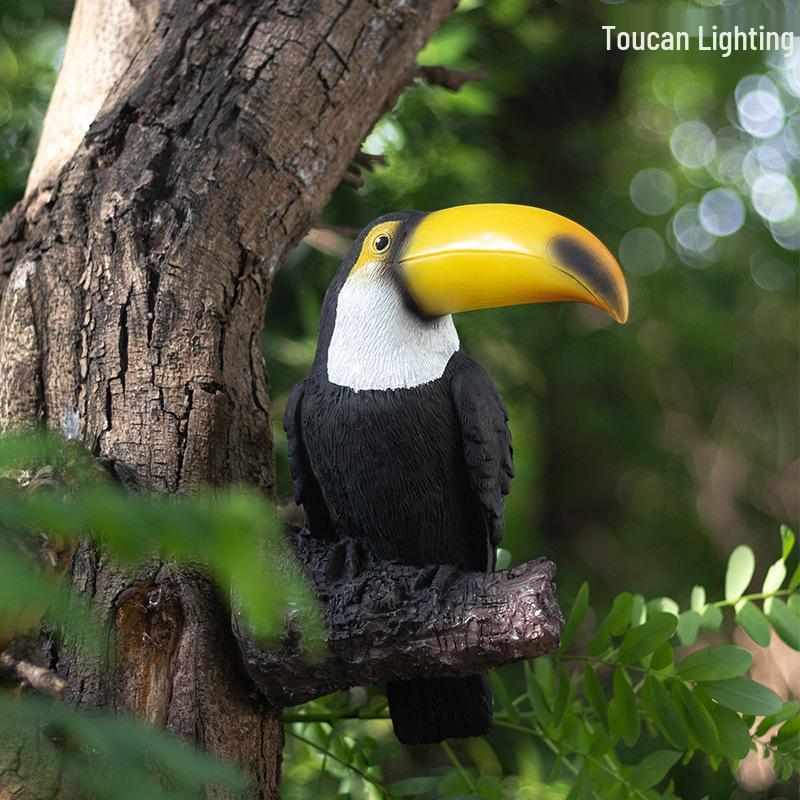 LED Resin Simulated Turtle, Raccoon, Toucan, and Parrot Outdoor Landscape Animal Lights