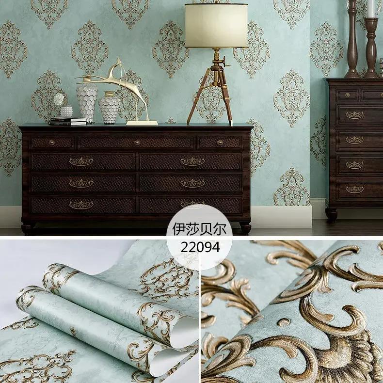 Zesílené samolepky na zeď v evropském stylu 3D do obývacího pokoje Samolepicí domácí dekorace Netkané tapety Tapeta na pozadí do ložnice