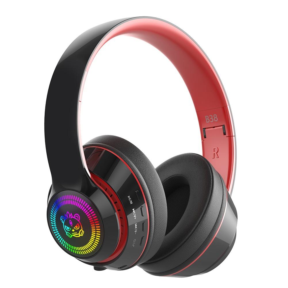 B38 Head-mounted Bluetooth-compatible Headphones HD Noise Reduction Subwoofer Wireless Luminous Gaming Headset
