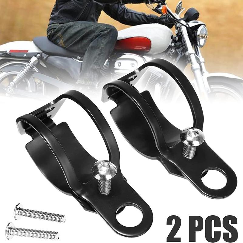 2pc Universal Motorcycle Turn Signal Light Holder Metal Relocation Fork Clamps Mount Lamp Mount Bracket For Motorbike Front Fork
