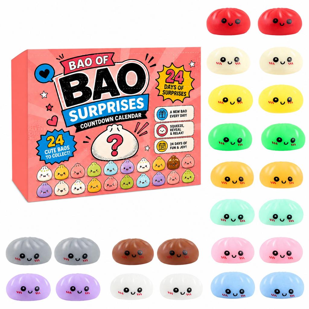 Soft Rubber Stress Relief Blind Box Set, 24 Squishy Slow Rising Toys Gift Box