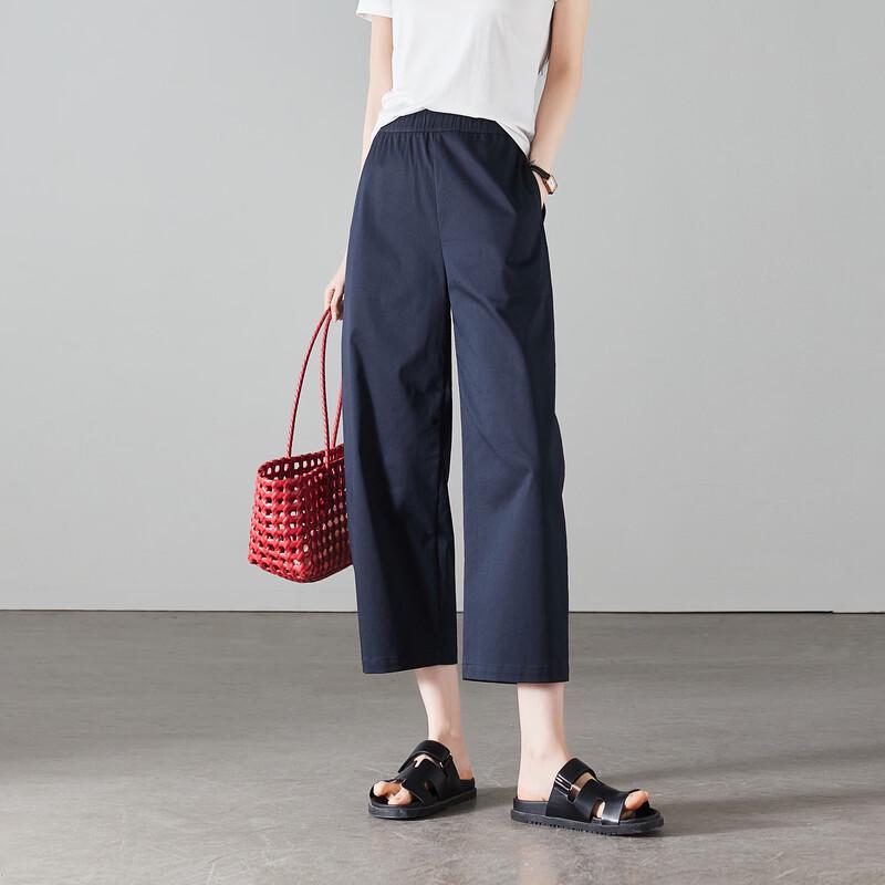 SOFSIL Women's High-Waist Cropped Wide-Leg Pants