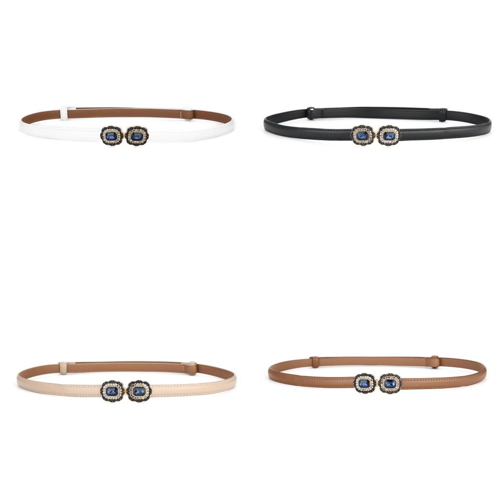 Womens Leather Belt With Square Alloy Buckle For Elegant Casual Wear