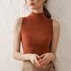 Women's Velvet Sleeveless Warm Vest - Brushed, Thick, Semi-High Collar, Slim Fit for Autumn/Winter