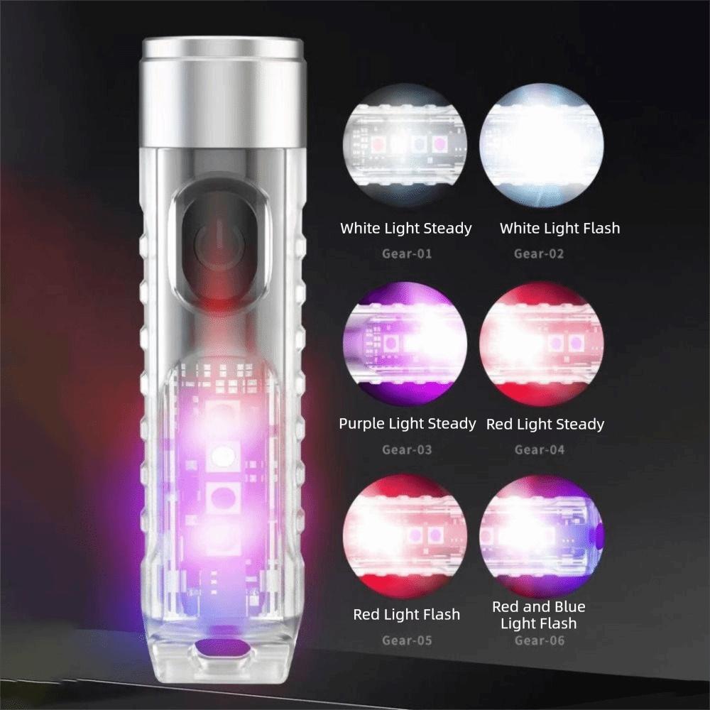 Type-C Fast Charging Mini Keychain Flashlight Rechargeable Super Bright Light Portable Torch Waterproof LED Flashlight EDC Gear