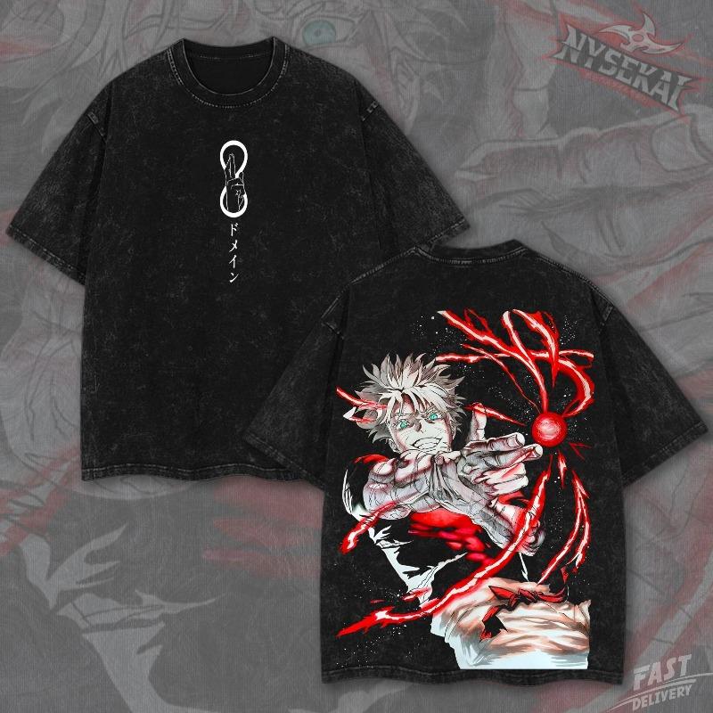 Gojo Satoru Unlimited Void Reversal Red Heavyweight Graphic Tee Pump Cover