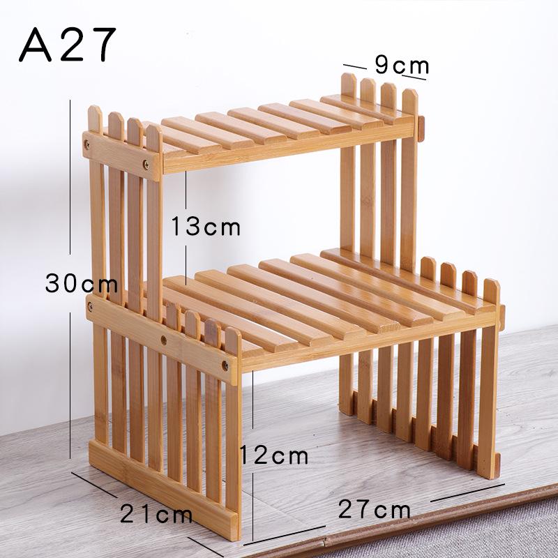 Solid Wood Multi-Layer Small Flower Stand for Office or Balcony - Bamboo Succulent and Plant Display Rack