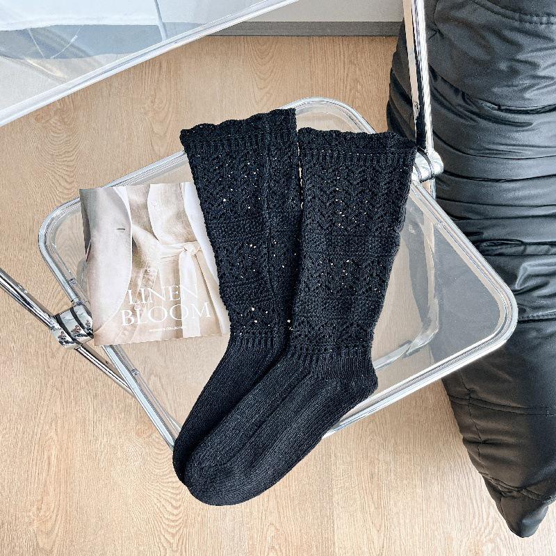 

Теплые гольфы из шерстяного ворса для осени/зимы, идеально подходят для ношения со сноубутсами One Size чёрный