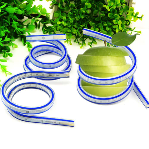 Qiilu Flexible Curved Ruler, Curve Ruler, Ruler Tape Measure, Flexible Measuring Tool, Drafting Tool, Craft Supplies, Drafting Ruler (60cm)